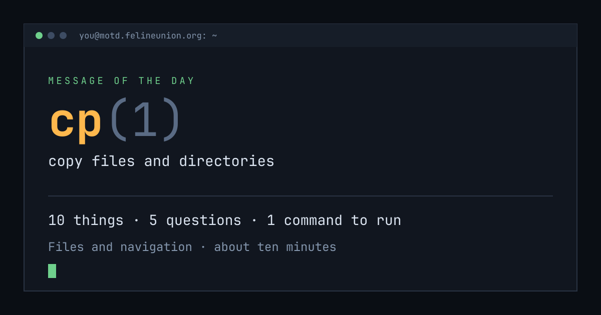 Share card for cp(1): copy files and directories