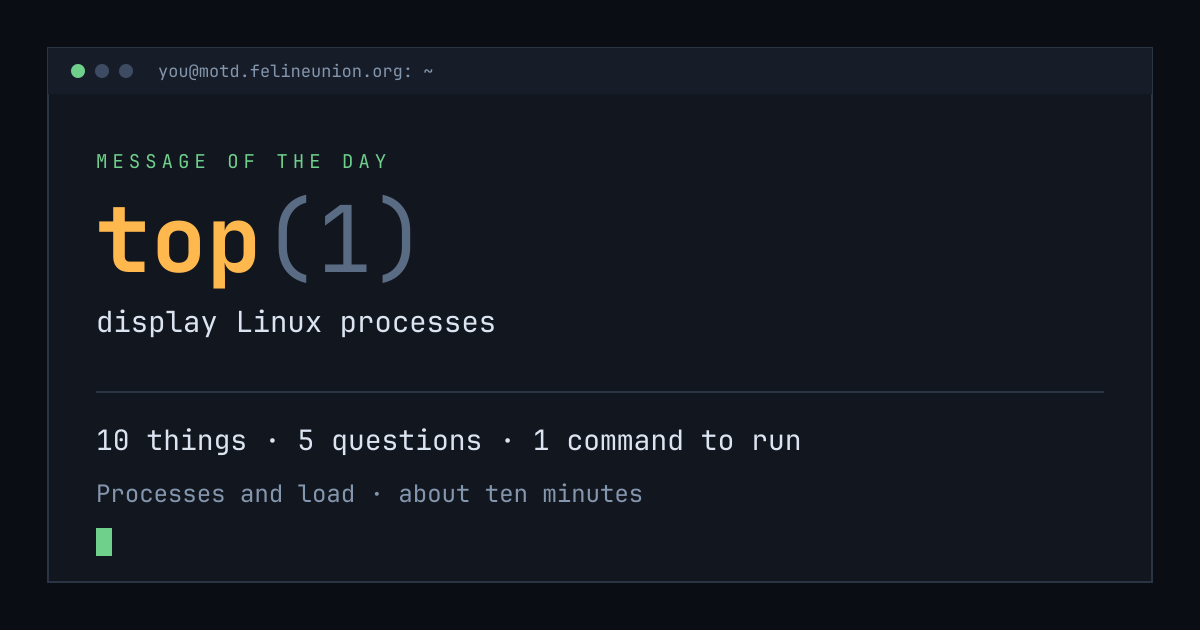 Share card for top(1): display Linux processes
