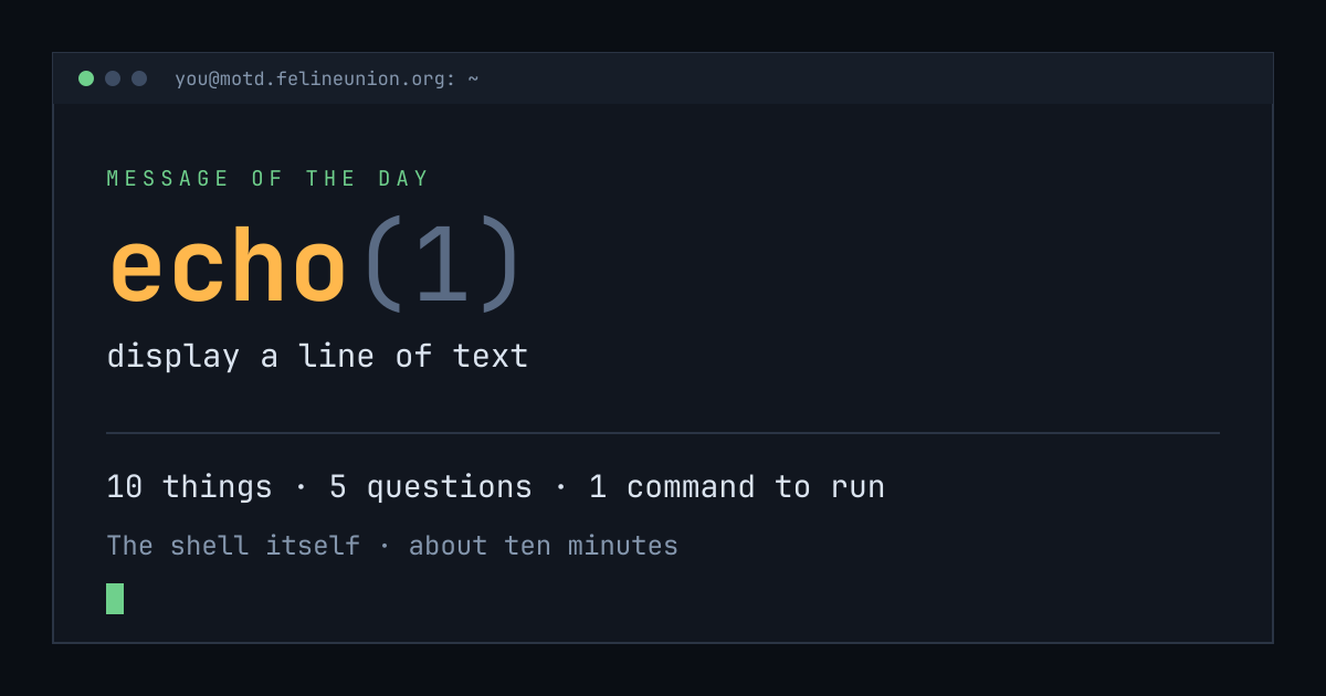 Share card for echo(1): display a line of text