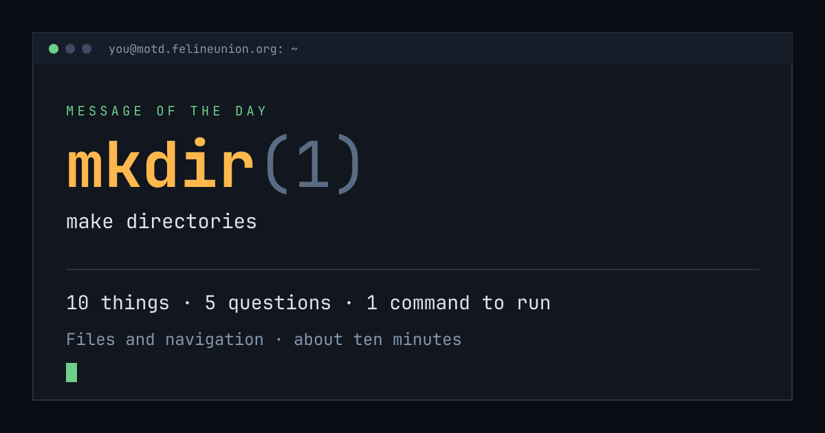 Share card for mkdir(1): make directories